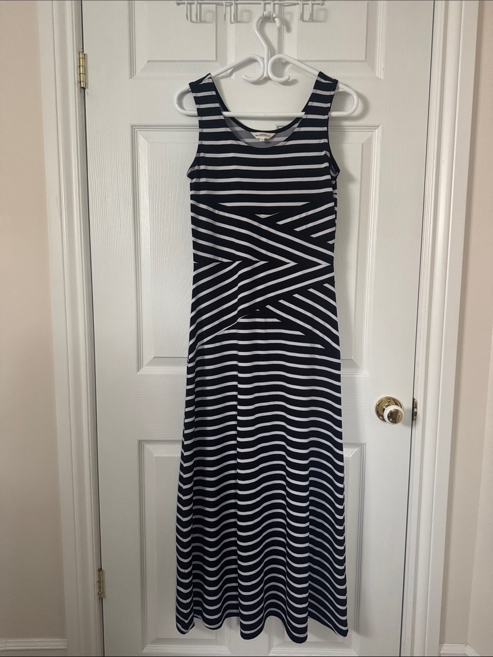 Northern Reflections Black and White Striped Maxi Dress
